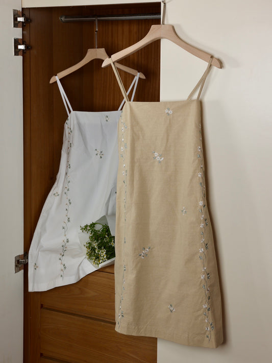 刺繡細肩洋裝